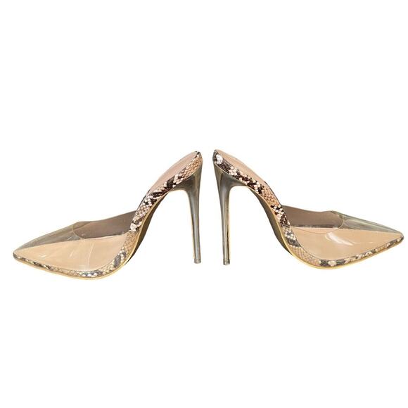 JESSICA RICH SO BOSSY Size EU 38 | US 8 WOMEN PUMP HEELS Clear Snakeskin - Picture 6 of 11